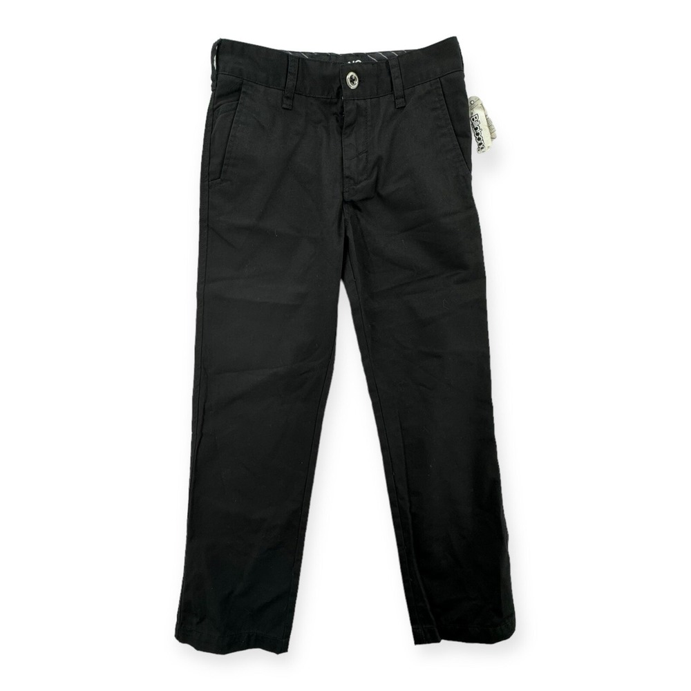 NWT Billabong Pants Womens 25 Straight Leg Black Chino Embroidered Logo Ankle